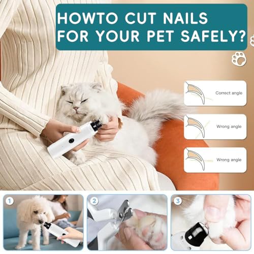 Qpets® Dog Nail Trimmer With LED Light Diamond Grinding Bit Rechargeable 2-Speed Electric Pet Grinder For Dogs Cats Noiseless Portable USB Powered Safe Efficient Cutter 3 PCS Qpets® Dog Nail Trimmer With LED Light Diamond Grinding Bit Rechargeable 2-Speed Electric Pet Grinder For Dogs Cats Noiseless Portable USB Powered Safe Efficient Cutter 3 PCS